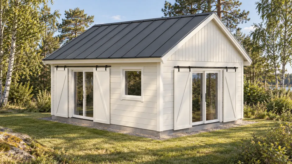 First site study: cottage on a generic meadow.